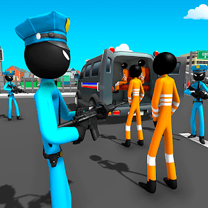 Stickman Преступник Транспорт : Полиция фургон